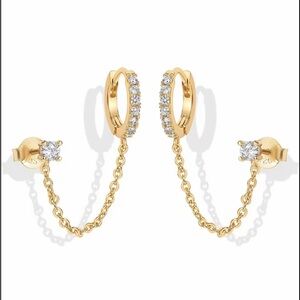 14K Gold Chain Earrings
